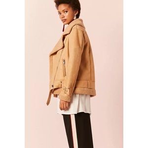 💥SOLD💥Forever21 Faux Suede Shearling Moto Jacket